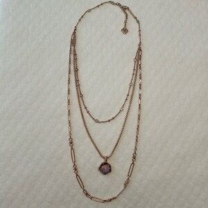 Kendra Scott Medallion Rosegold Multi strand Necklace